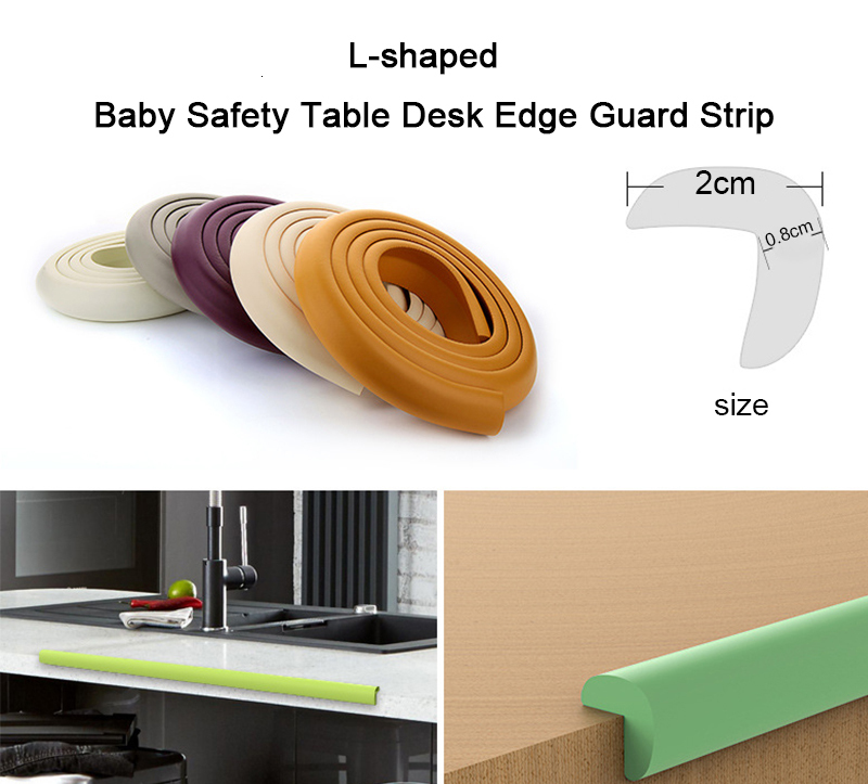 2M U Shape Extra Thick Furniture Table Edge Protectors Foam Baby Safety Bumper Guard Glass Table Anti-collision Strip with Double-side Tape
